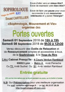 Portes Ouvertes Sophrologie & Yoga du Rire à Lyon