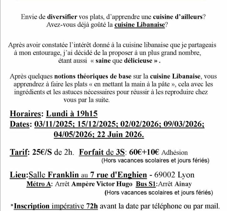 Atelier de Cuisine Libanaise