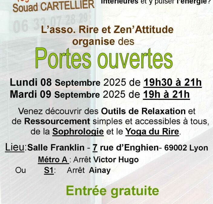Portes Ouvertes: Sophrologie et Yoga du Rire à Lyon
